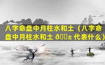 八字命盘中月柱水和土（八字命盘中月柱水和土 🐱 代表什么）